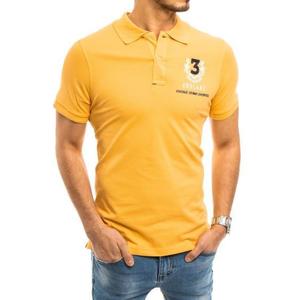 Pánské tričko s límečkem žluté NUMMER obraz