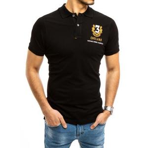 Pánské tričko s límečkem černé NUMMER obraz