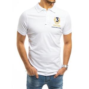 Pánské tričko s límečkem bílé NUMMER obraz