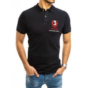 Pánské tričko s límečkem černé NUMMER obraz