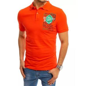 Pánské tričko s límečkem oranžové ISLAND obraz