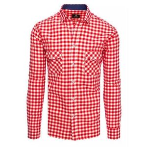 Pánská kostkovaná košile bílo-červená obraz