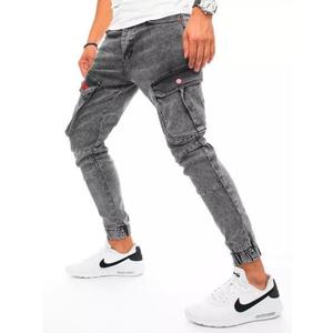 Pánské riflové jogger kalhoty světle šedé DENIM obraz