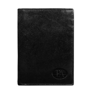 Pánská vertikální kožená peněženka černá bez zapínání obraz