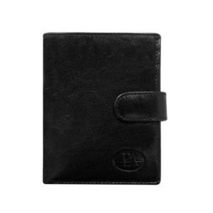 Černá klasická pánská kožená peněženka se sponou obraz