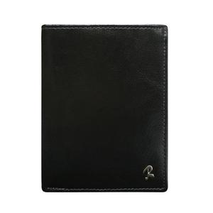 Pánská černá kožená peněženka bez zapínání obraz
