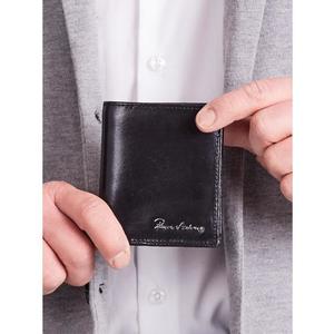 Černá vertikální elegantní kožená peněženka obraz