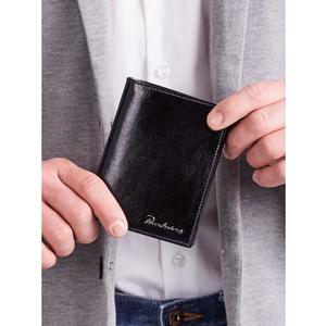Černá vertikální kožená peněženka obraz