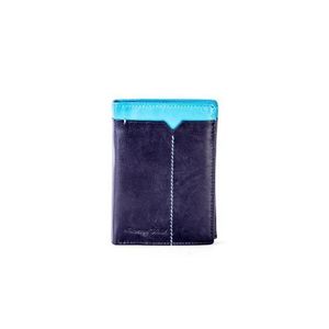 Černo-modrá pánská kožená peněženka obraz