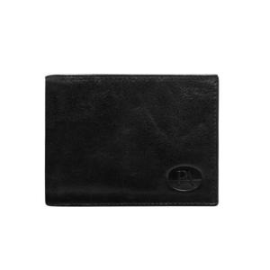 Pánská horizontální černá kožená peněženka bez zapínání obraz