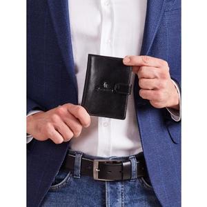 Černá vertikální pánská kožená peněženka obraz