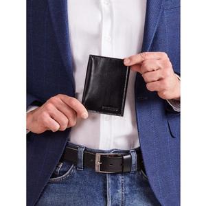 Vertikální kožená peněženka černá obraz