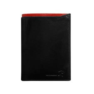 Černá pánská kožená peněženka s červeným lemováním obraz