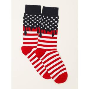 Pánské ponožky s bílými a červenými pruhy obraz