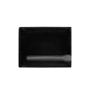 Černá horizontální pánská kožená peněženka obraz