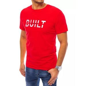 Pánské tričko s potiskem BUILT červené obraz