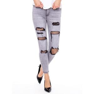 Dámské džíny se síťovanými vsadkami INSIS šedé obraz