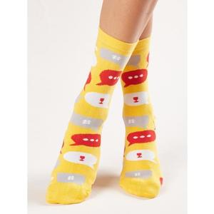 Dámské ponožky s potiskem KOHEN žluté obraz