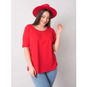 Dámské tričko bavlněné plus size MISSY červené obraz