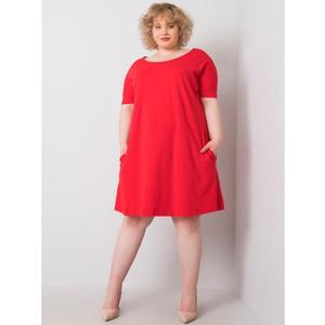 Dámské šaty s krátkými rukávy plus size BELLAMY červené obraz