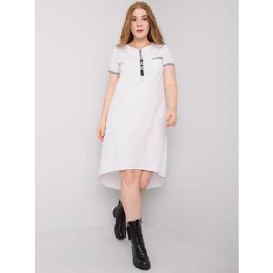 Dámské šaty z bavlny plus size VIANA bílé obraz