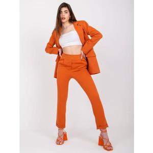 Dámské kalhoty s vysokým pasem HIDALGO tmavě oranžové obraz