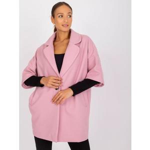 Dámský kabát s jedním knoflíkem Aliz RUE PARIS světle růžový obraz