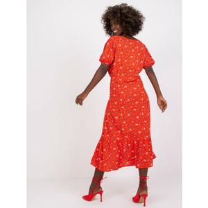 Dámské šaty s potisky midi RUE PARIS červené obraz