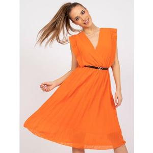 Dámské šaty s obálkovým výstřihem midi MARINE oranžové obraz