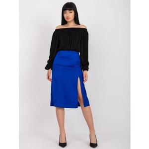 Dámská sukně s vysokým pasem RUE PARIS kobaltově modrá obraz