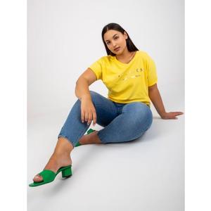 Dámské tričko asymetrické plus size bavlněné GREPA žluté obraz