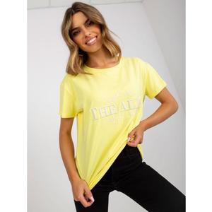 Dámské tričko s nápisy bavlněné SEPAY žluté a bílé obraz