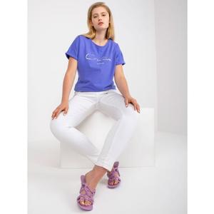 Dámské tričko s krátkým rukávem bavlněné plus size DERICA fialové obraz