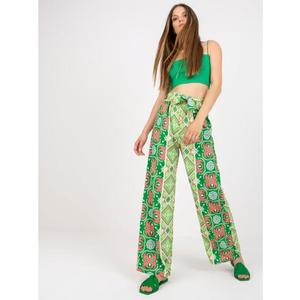 Dámské kalhoty s širokými nohavicemi vzorované SHERRIE zelené obraz