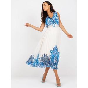 Dámské šaty s potisky midi plisované HONORA modré obraz