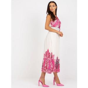 Dámské šaty s potisky midi plisované ALANNA růžové obraz