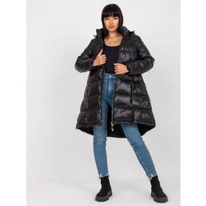 Dámská bunda s kapucí dlouhá zimní MITA černá obraz
