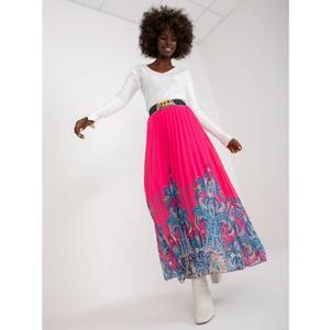 Dámské sukně s potiskem plisovaná maxi KELLY růžová obraz