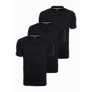 Pánské tričko polo HUEY černé 3-pack obraz