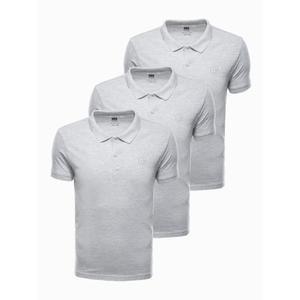 Pánské tričko polo CADEN šedé 3-pack obraz
