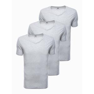 Pánské jednobarevné tričko - šedé 3-pack NOGAH obraz