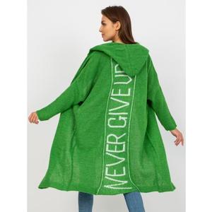 Dámský svetr s kapucí dlouhý OCH BELLA zelený obraz