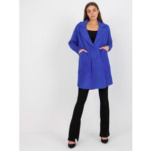 Dámský kabát z alpaky s kapsami EVELINE modrý obraz