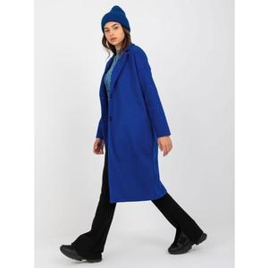 Dámský kabát s kapsami OCH BELLA kobaltově modrý obraz