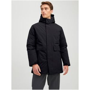 Černá pánská zimní bunda s kapucí Jack & Jones obraz