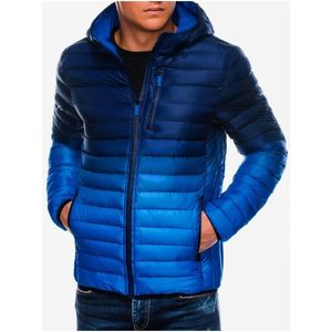 Modrá pánská přechodná bunda Ombre Clothing obraz