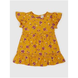 Žluté holčičí šaty s květinovým vzorem GAP obraz