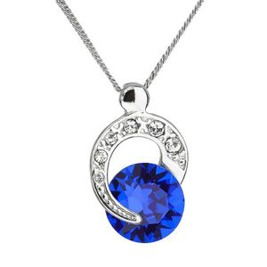 Evolution Group Stříbrný náhrdelník s krystaly Swarovski modrý kulatý 32048.3 majestic blue obraz