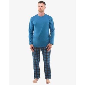 Modré pohodlné dlouhé pyžamo Bernard obraz