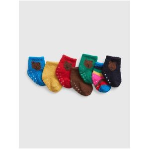 Sada sedmi párů dětských ponožek v modré, hnědé a červené barvě GAP obraz